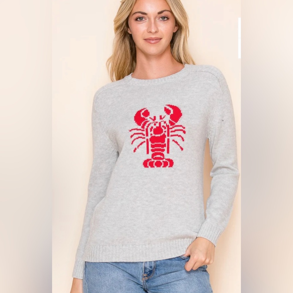 New, Miracle, Lobster Graphic Knit Sweater Top, Size XS–L